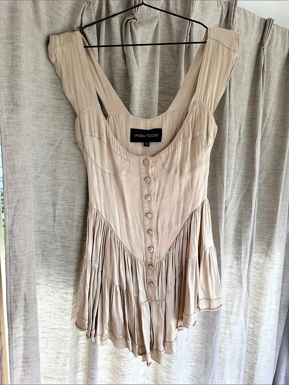 Vanessa Mooney Elisabeth Romper mini Dress Ivory Pink XS